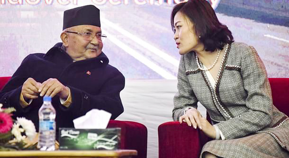 एमसीसी प्रकरण: चिनियाँ राजदूतले भेटिन् एमाले अध्यक्ष ओलीलाई