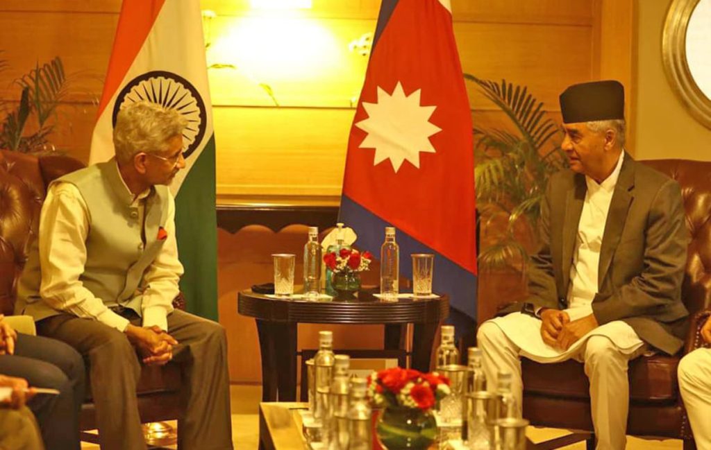 प्रधानमन्त्री देउवासँग भारतीय विदेशमन्त्री एस जयशंकरको भेट