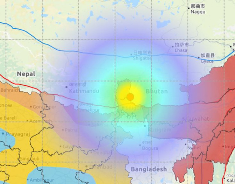 भक्तपुरमा ४.७ म्याग्नीच्युडको भूकम्प