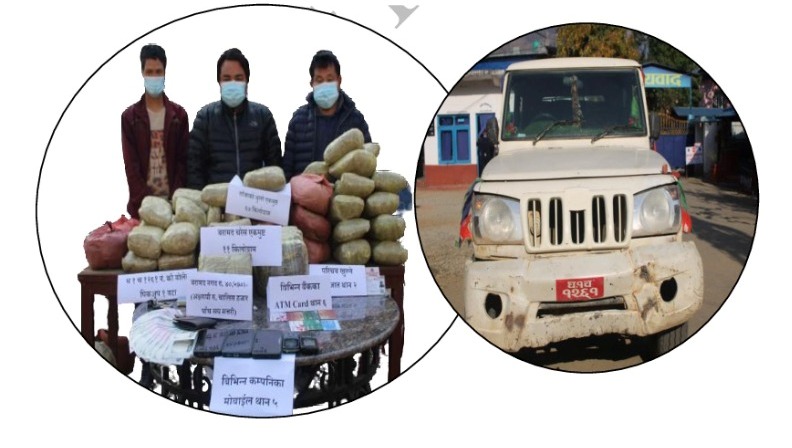 ६७ किलो गाजा र ११ किलो चरेशसहित लागुऔषधिसहित ३ जना पक्राउ