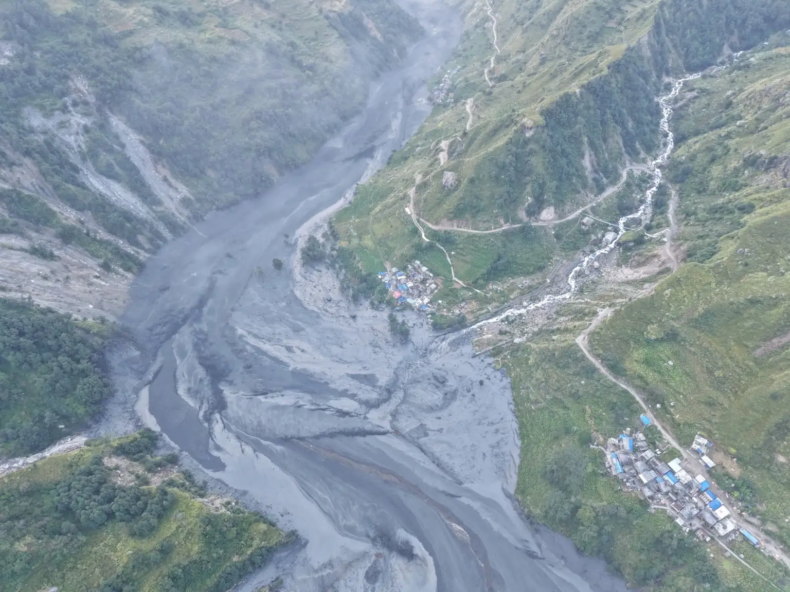 भोटेकोशी बाढी आएको डेढ महिनामै गोरखाको बुढीगण्डकीमा आयो आकस्मिक बाढी